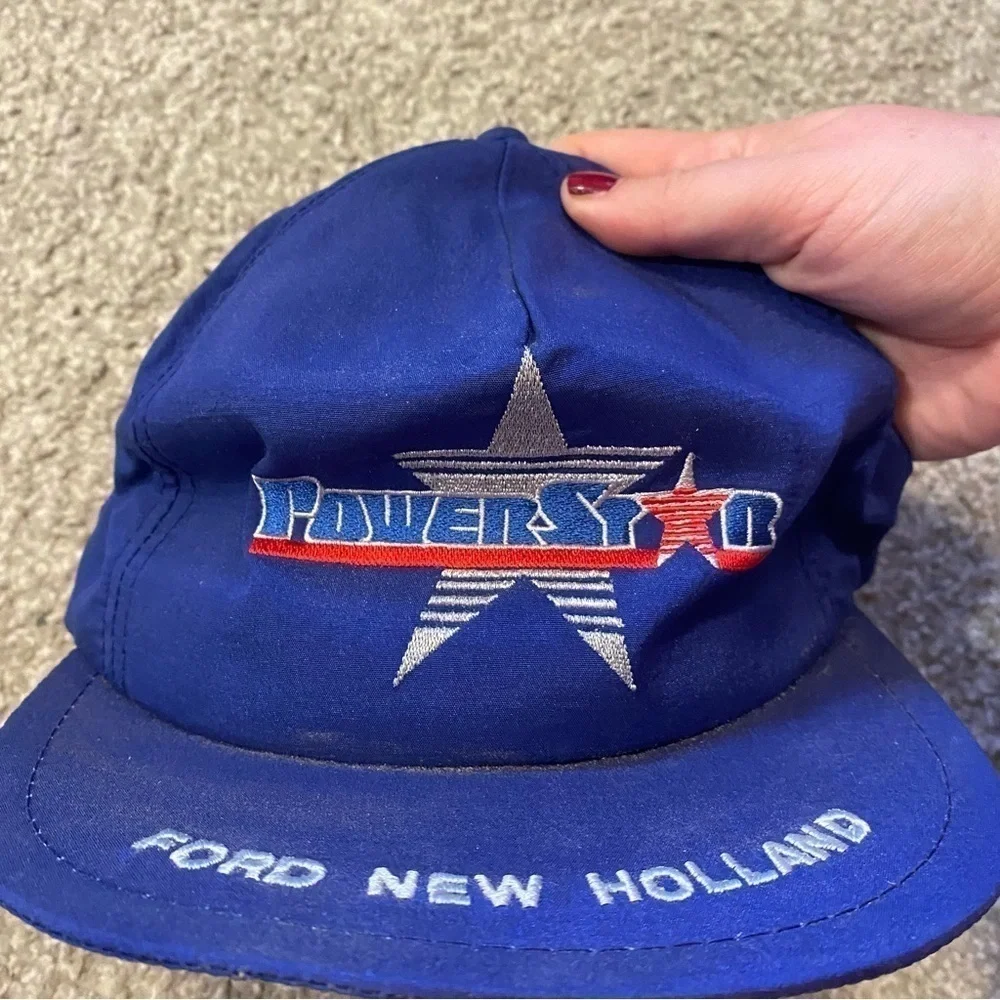 Vintage Powerstar Ford New Holland Snap Back Embroidered Hat Tractor Agriculture